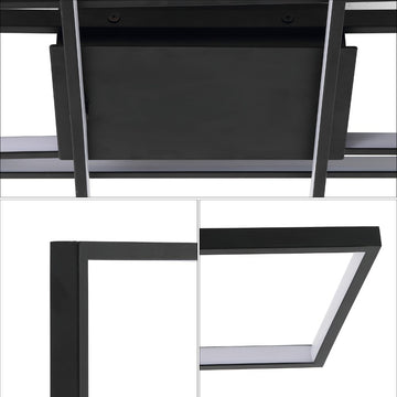 Palco 39" Contemporary Minimalist Metal Adjustable Dimmable Geometric Integrated LED Flush Mount - JONATHAN Y